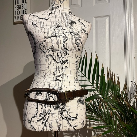 NWOT Leather Loop Minimalist waist hip buckle straps western cottage boho OS - Picture 2 of 5